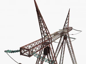 electricity pole 12 weathered 3D Model