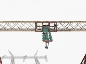 electricity pole 12 weathered 3D Model