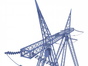 electricity pole 12 weathered 3D Model