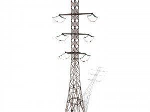 electricity pole 13 weathered 3D Model