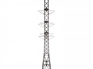 electricity pole 13 weathered 3D Model