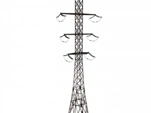 electricity pole 13 weathered 3D Model