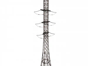 electricity pole 13 weathered 3D Model