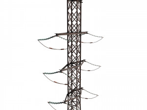 electricity pole 13 weathered Modelo 3D