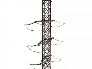 electricity pole 13 weathered 3D Model