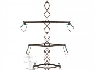 electricity pole 13 weathered 3D Model