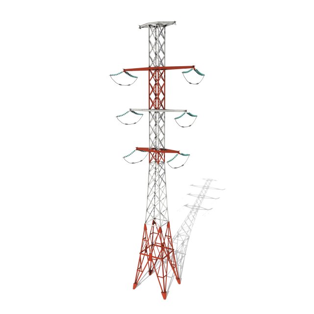 electricity pole 14 3D Модель .c4d .max .obj .3ds .fbx .stl .blend 