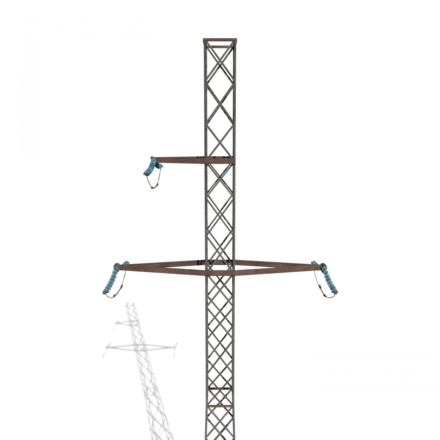 electricity pole 15 3D Model .c4d .max .obj .3ds .fbx .stl .blend 