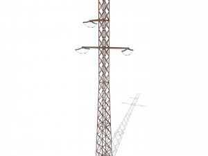 electricity pole 15 weathered 3D Model