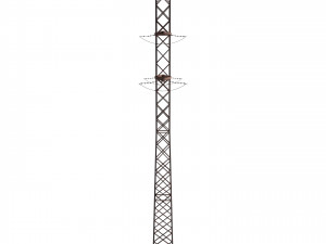 electricity pole 15 weathered 3D Model