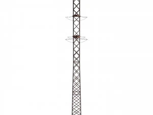 electricity pole 15 weathered 3D Model