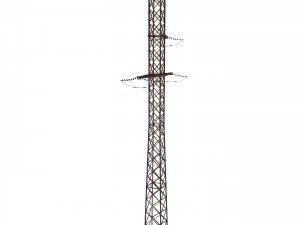 electricity pole 15 weathered 3D Model
