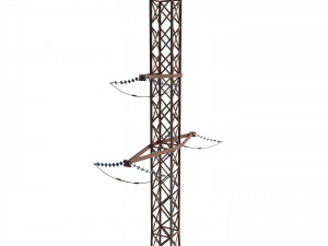 electricity pole 15 weathered 3D Model