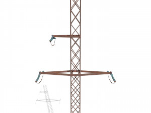 electricity pole 15 weathered 3D Model