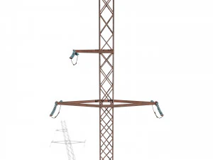 electricity pole 15 weathered 3D Model