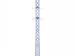 electricity pole 15 weathered 3D Model