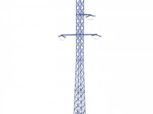 electricity pole 15 weathered 3D Model