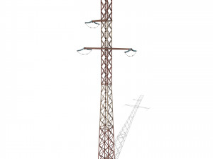electricity pole 16 weathered 3D Model