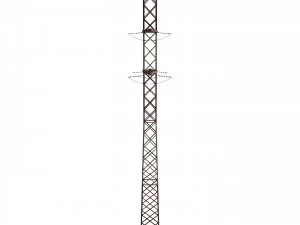 electricity pole 16 weathered 3D Model