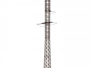 electricity pole 16 weathered 3D Model