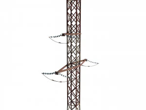 electricity pole 16 weathered 3D Model