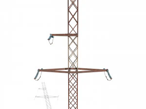 electricity pole 16 weathered 3D Model