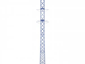 electricity pole 16 weathered 3D Model