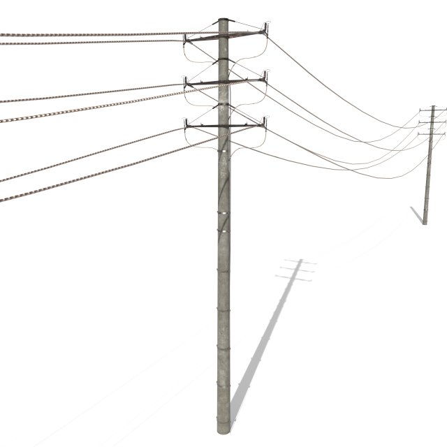 electricity pole 18 Modelo 3D .c4d .max .obj .3ds .fbx .stl .blend 