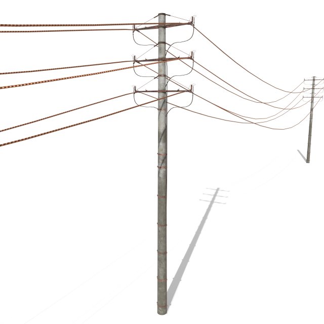 electricity pole 18 weathered 3D Model .c4d .max .obj .3ds .fbx .stl .blend 