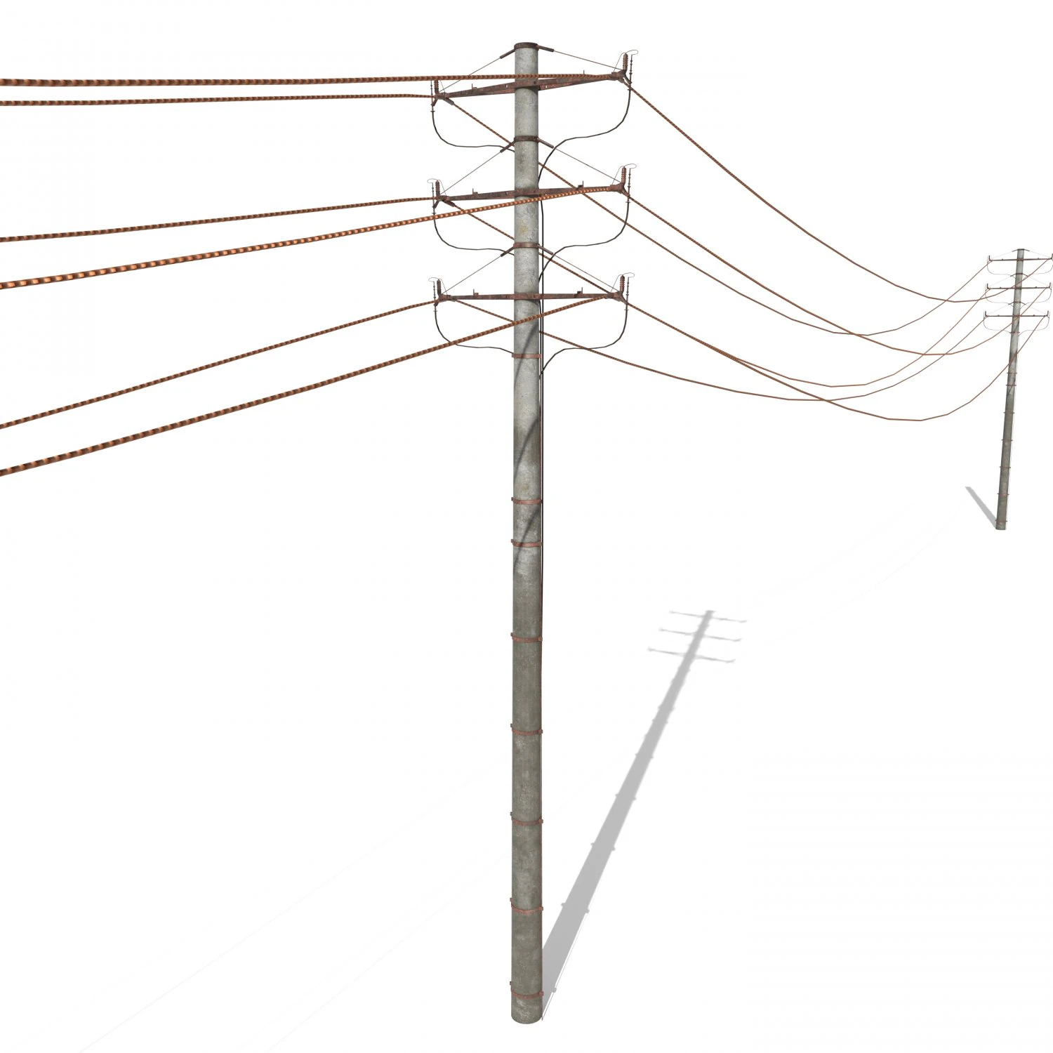 electricity pole 18 weathered 3D Model .c4d .max .obj .3ds .fbx .stl .blend 
