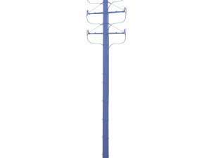 electricity pole 18 weathered 3D Model