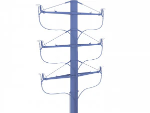 electricity pole 18 weathered 3D Model