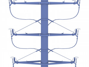 electricity pole 18 weathered 3D Model