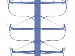electricity pole 18 weathered 3D Model
