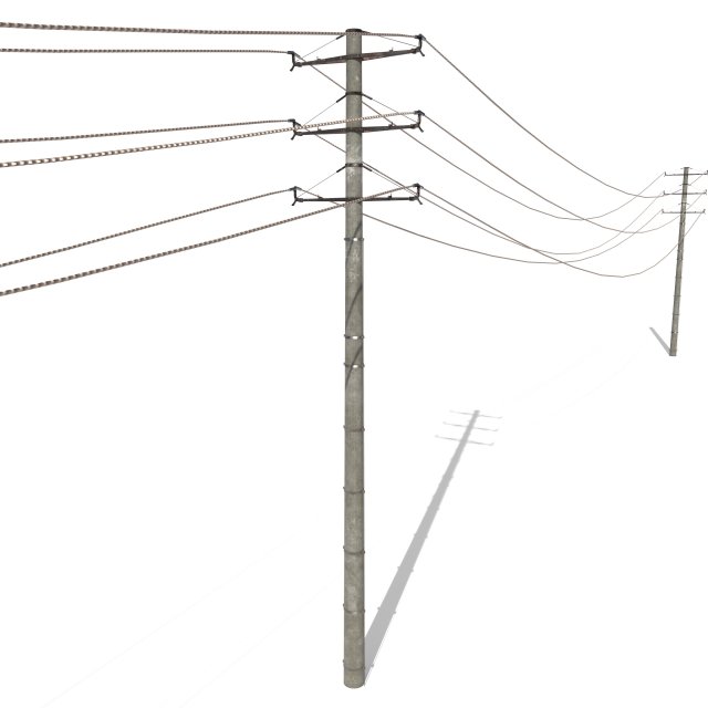 electricity pole 19 3D मॉडल .c4d .max .obj .3ds .fbx .stl .blend