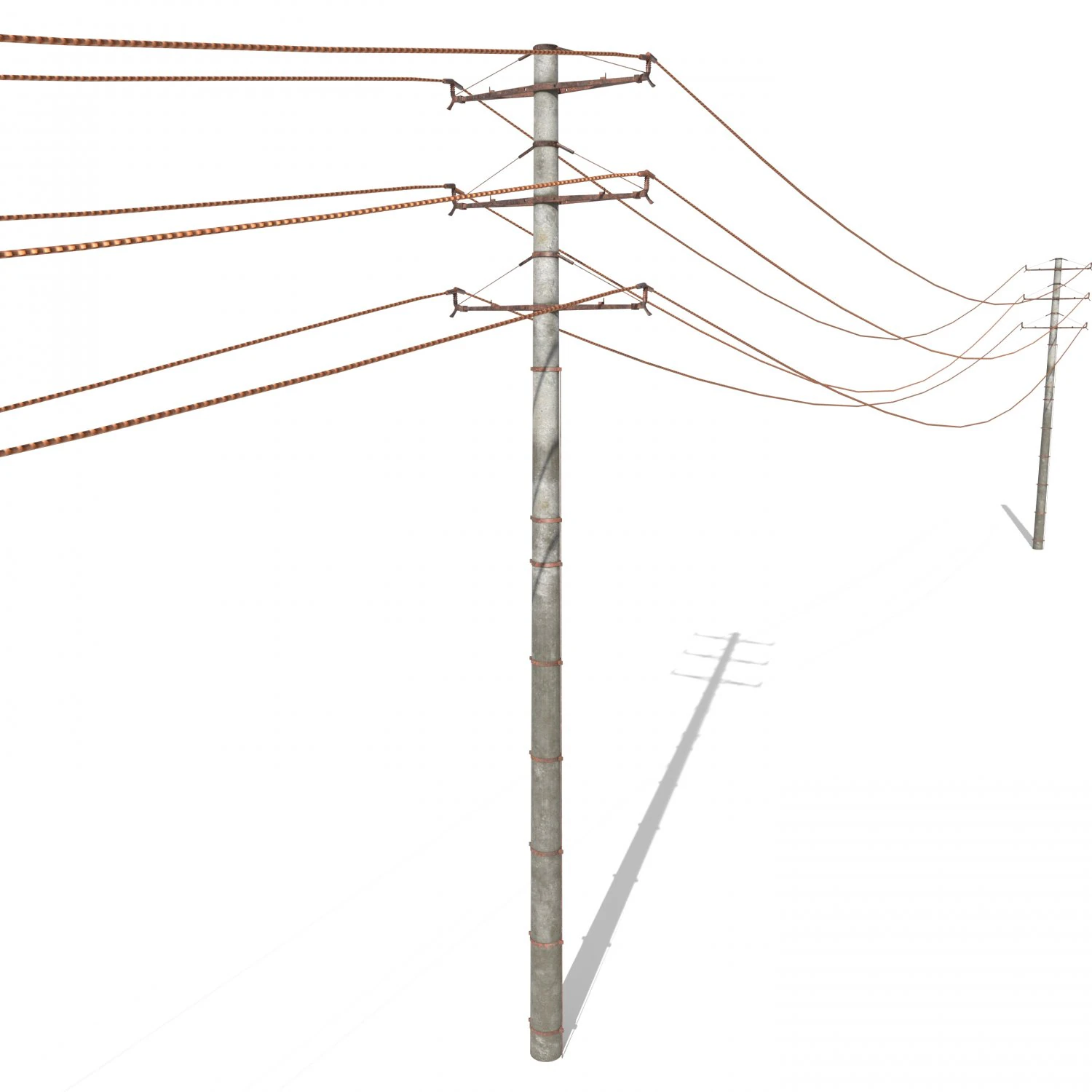 electricity pole 19 weathered 3D Model .c4d .max .obj .3ds .fbx .stl .blend