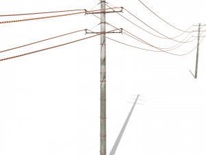 electricity pole 19 weathered Modèle 3D