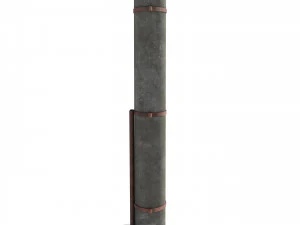 electricity pole 19 weathered 3D Model