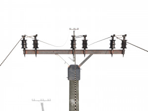 electricity pole 20 Modello 3D