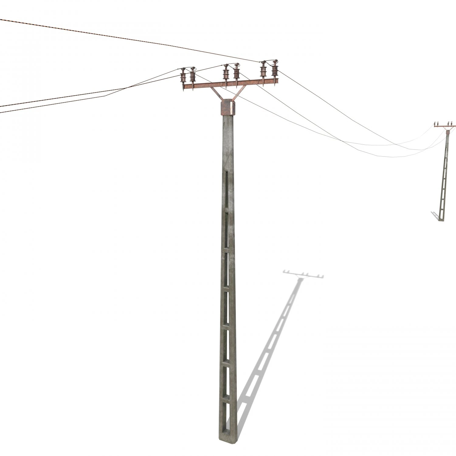 electricity pole 20 weathered 3D Model .c4d .max .obj .3ds .fbx .stl .blend 
