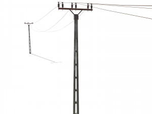 electricity pole 20 weathered Modelo 3D