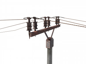 electricity pole 20 weathered Modelo 3D