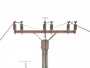 electricity pole 20 weathered Modelo 3D
