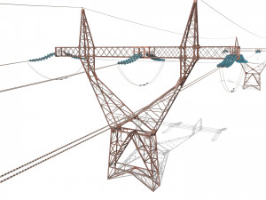 electricity pole 21 weathered 3D Model
