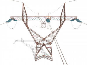 electricity pole 21 weathered 3Dモデル