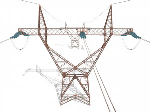 electricity pole 21 weathered 3D Model