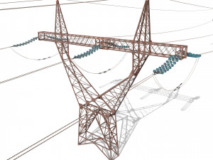 electricity pole 21 weathered 3Dモデル