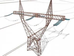 electricity pole 21 weathered 3D Model