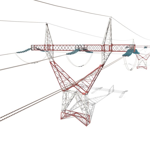 electricity pole 22 3D Model .c4d .max .obj .3ds .fbx .stl .blend 