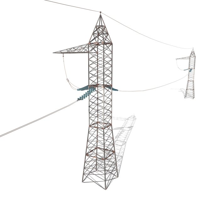 electricity pole 17 3D Model .c4d .max .obj .3ds .fbx .stl .blend 